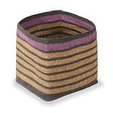 Seagrass Stripe Square Basket Lilac from Roseland Furniture