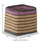 Seagrass Stripe Square Basket Lilac from Roseland Furniture