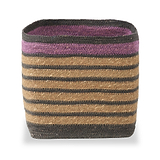 Seagrass Stripe Square Basket Lilac from Roseland Furniture