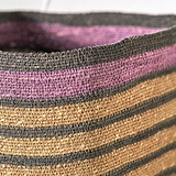 Seagrass Stripe Square Basket Lilac from Roseland Furniture
