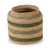 Seagrass Stripe Round Basket Green from Roseland Furniture