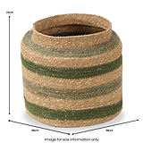 Seagrass Stripe Round Basket Green from Roseland Furniture