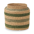 Seagrass Stripe Round Basket Green from Roseland Furniture