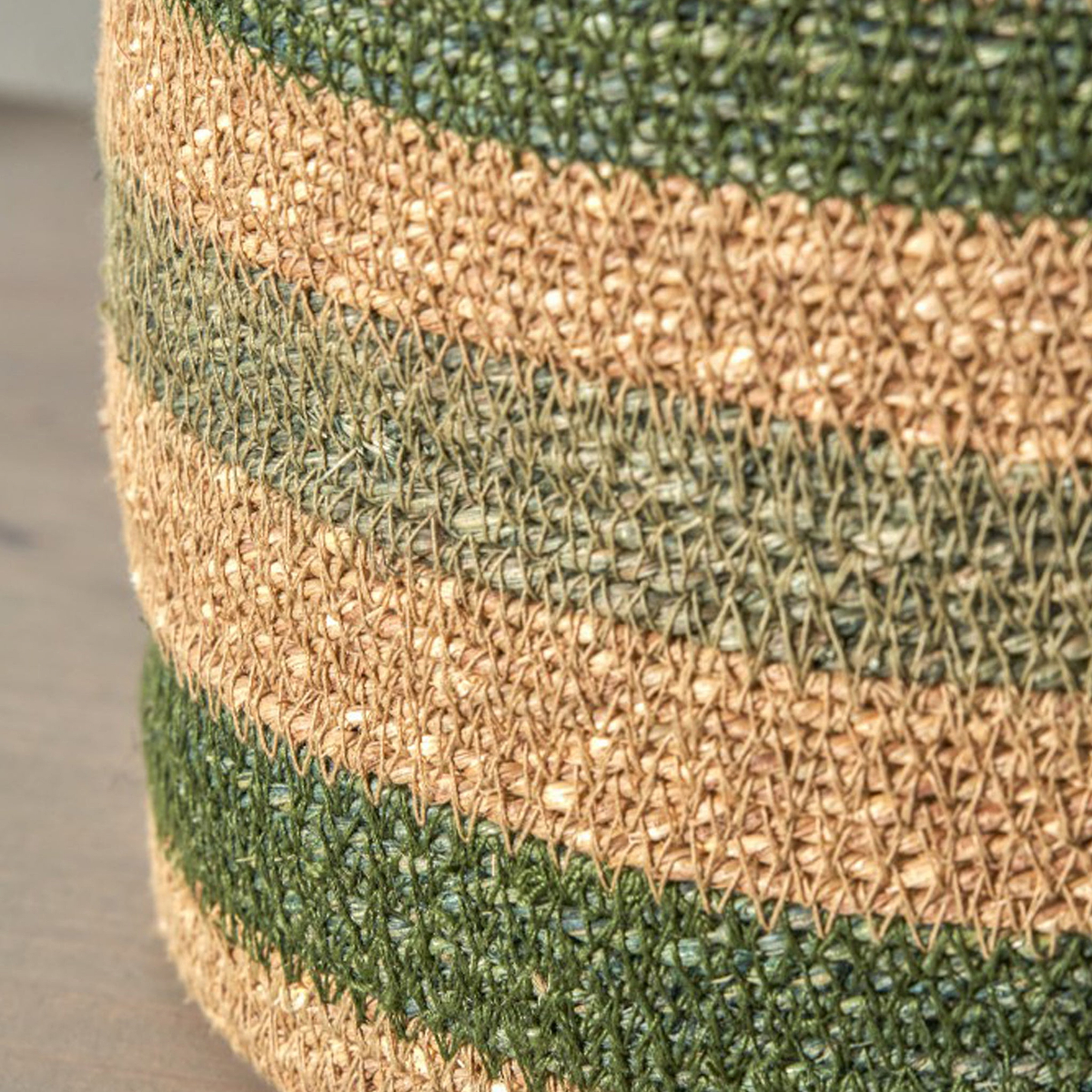 Seagrass Stripe Round Basket Green from Roseland Furniture