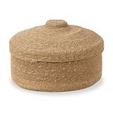 Seagrass Natural Lidded Round Basket from Roseland Furniture