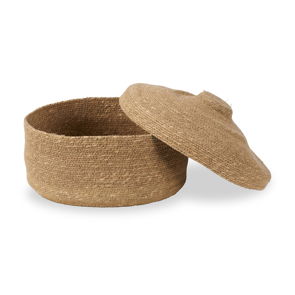 Seagrass Natural Lidded Round Basket from Roseland Furniture