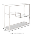 Aleandra Clear Glass and Silver Metal Console Table dimensions