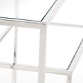 Aleandra Clear Glass and Silver Metal Console Table from Roseland Furniture