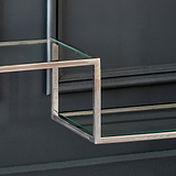 Aleandra Clear Glass and Silver Metal Console Table from Roseland Furniture