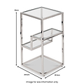 Aleandra Clear Glass and Silver Metal Side Table from Roseland Furniture