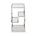 Aleandra Clear Glass and Silver Metal Side Table from Roseland Furniture