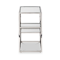 Aleandra Clear Glass and Silver Metal Side Table from Roseland Furniture