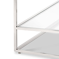 Aleandra Clear Glass and Silver Metal Coffee Table from Roseland Furniture