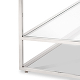 Aleandra Clear Glass and Silver Metal Coffee Table from Roseland Furniture