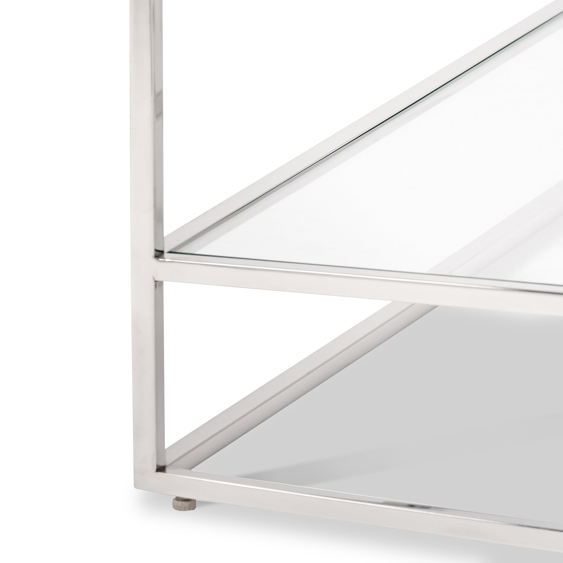 Aleandra Clear Glass and Silver Metal Coffee Table from Roseland Furniture