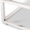 Aleandra Clear Glass and Silver Metal Coffee Table from Roseland Furniture