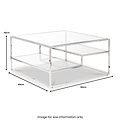 Aleandra Clear Glass and Silver Metal Coffee Table from Roseland Furniture