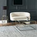 Aleandra Clear Glass and Silver Metal Coffee Table from Roseland Furniture