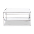 Aleandra Clear Glass and Silver Metal Coffee Table from Roseland Furniture