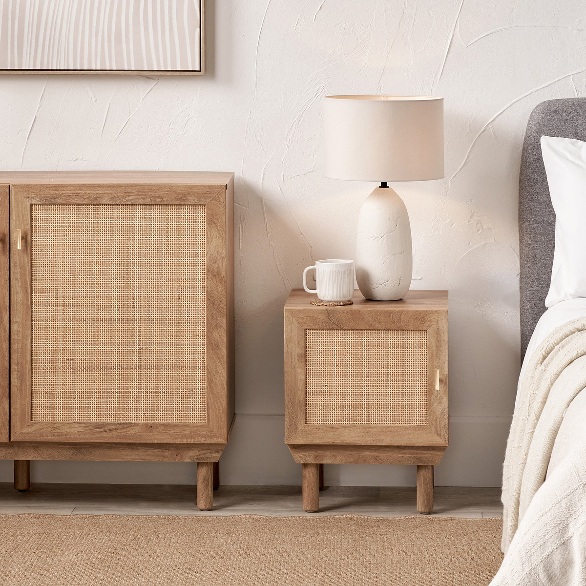 Henrik Natural Rattan 1 Door Cupboard Unit from Roseland Furniture