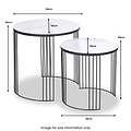 Atri S2 White Marble and Black Metal Side Tables from Roseland Furniture