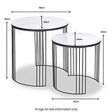 Atri S2 White Marble and Black Metal Side Tables from Roseland Furniture