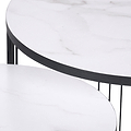 Atri S2 White Marble and Black Metal Side Tables from Roseland Furniture