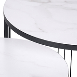 Atri S2 White Marble and Black Metal Side Tables from Roseland Furniture