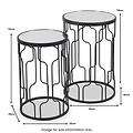 Caprisse S2 Mirror and Graphite Metal Side Tables from Roseland Furniture