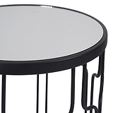 Caprisse S2 Mirror and Graphite Metal Side Tables from Roseland Furniture