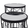 Caprisse S2 Mirror and Graphite Metal Side Tables from Roseland Furniture