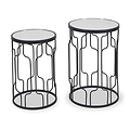 Caprisse S2 Mirror and Graphite Metal Side Tables from Roseland Furniture