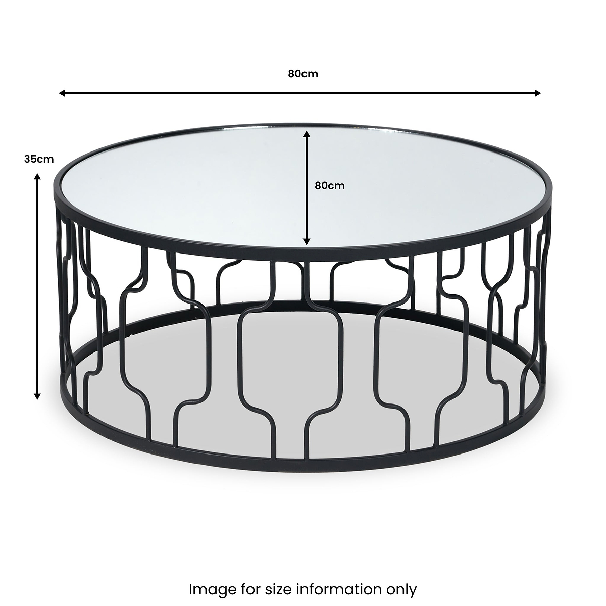 Caprisse Mirrored and Graphite Coffee Table from Roseland Furniture