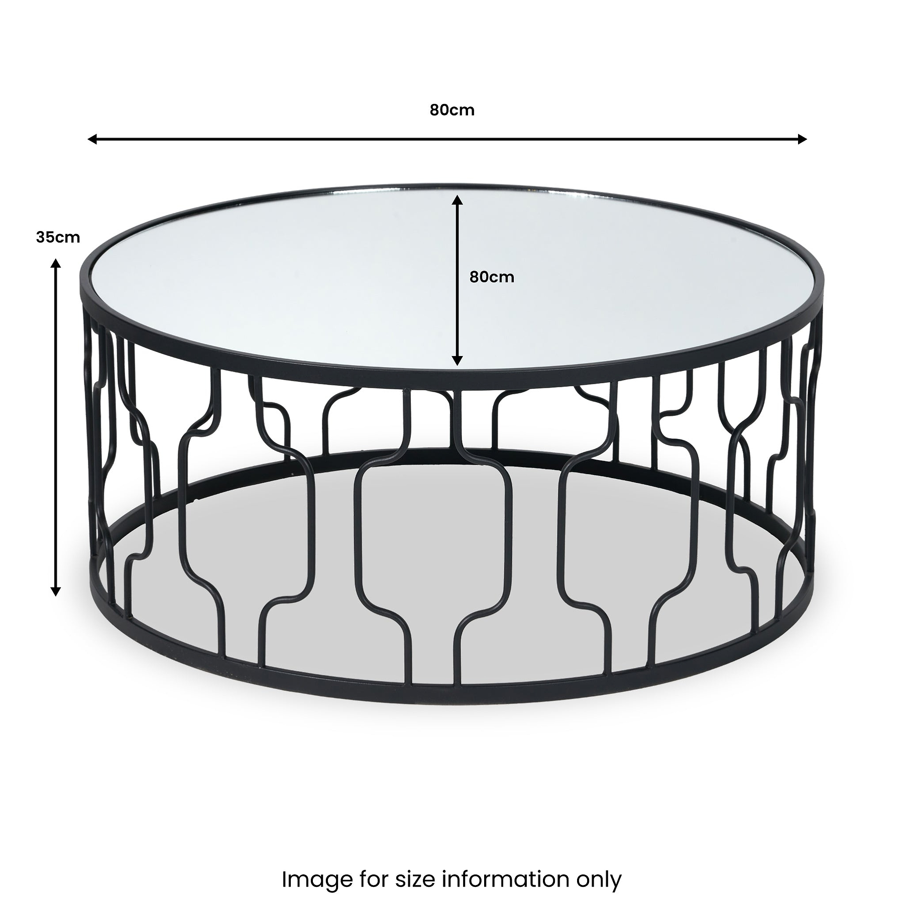 Caprisse Mirrored and Graphite Coffee Table from Roseland Furniture