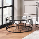 Caprisse Mirrored and Graphite Coffee Table from Roseland Furniture