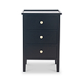 Chelmsford Satin Black Pine Wood 3 Drawer Unit from Roseland Furniture
