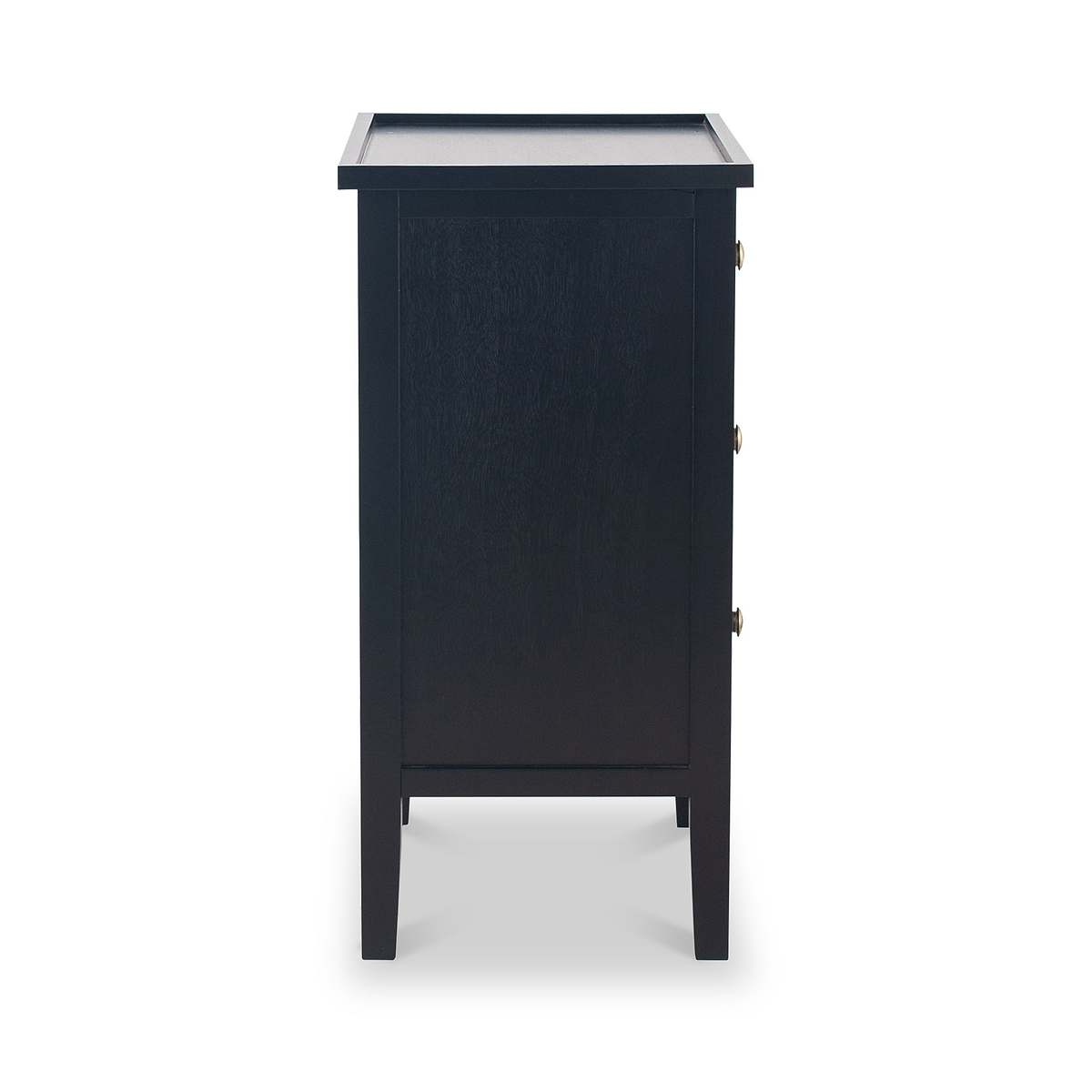 Chelmsford Satin Black Pine Wood 3 Drawer Unit from Roseland Furniture
