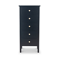 Chelmsford Black Pine Wood 5 Drawer Tallboy from Roseland Furniture