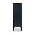 Chelmsford Black Pine Wood 5 Drawer Tallboy from Roseland Furniture