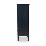 Chelmsford Black Pine Wood 5 Drawer Tallboy from Roseland Furniture