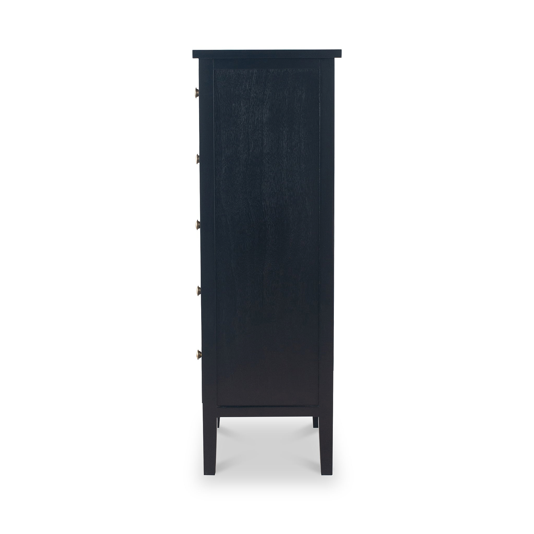 Chelmsford Black Pine Wood 5 Drawer Tallboy from Roseland Furniture