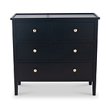 Chelmsford Black Pine Wood 4 Drawer Unit from Roseland Furniture