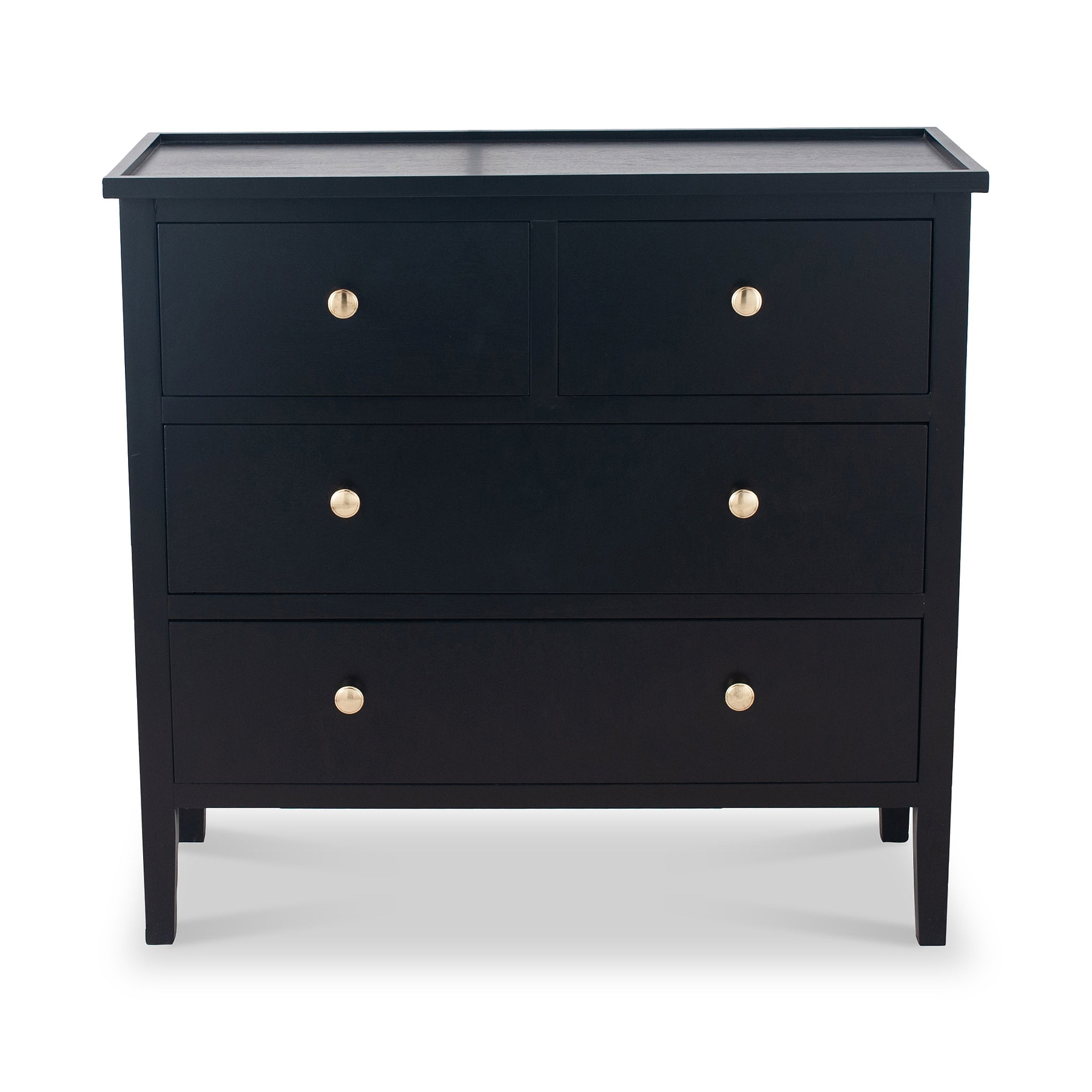 Chelmsford Black Pine Wood 4 Drawer Unit from Roseland Furniture