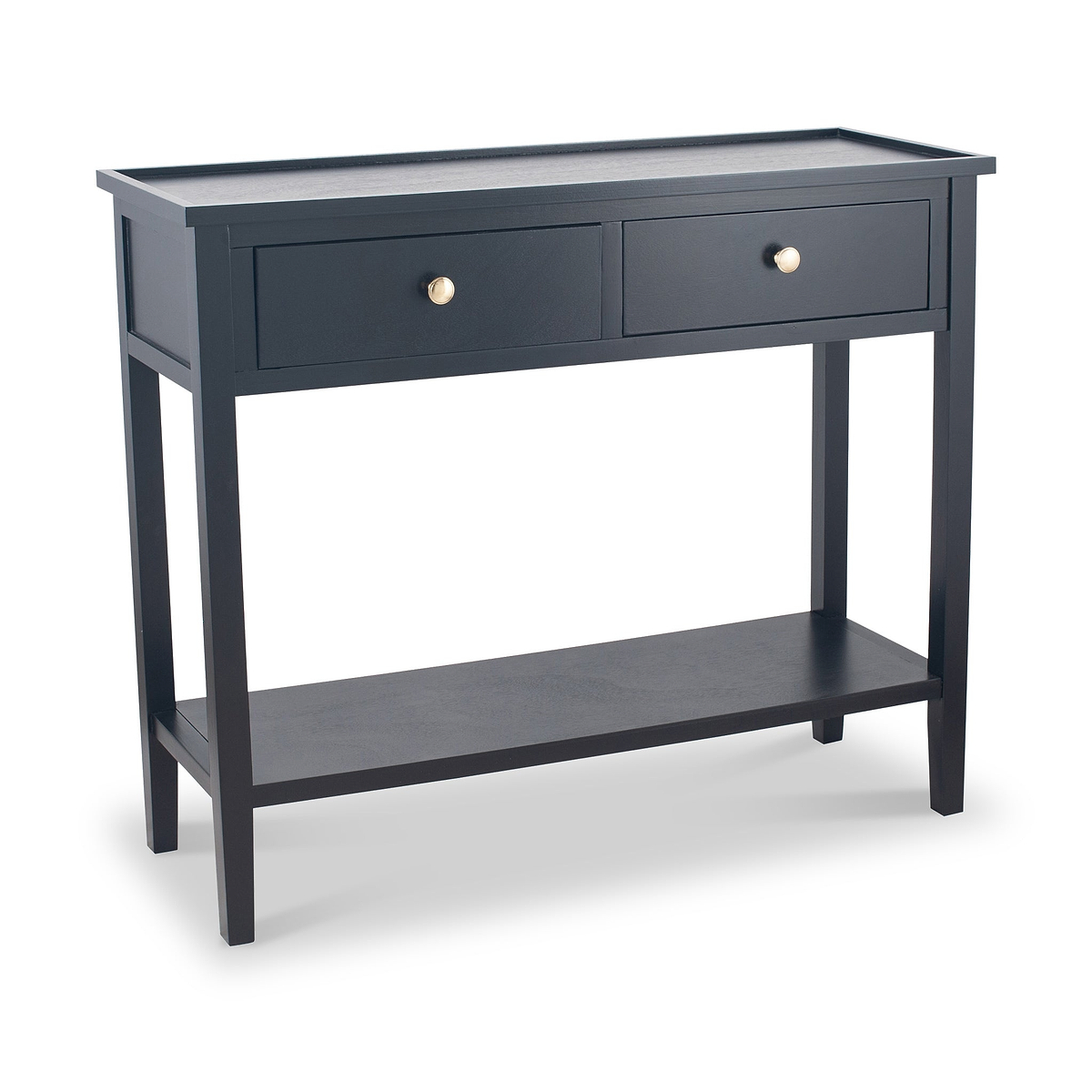 Chelmsford Black Wood 2 Drawer Console Table from Roseland Furniture