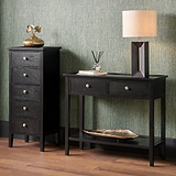 Chelmsford Black Wood 2 Drawer Console Table from Roseland Furniture