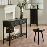 Chelmsford Black Wood 2 Drawer Console Table from Roseland Furniture