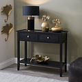 Chelmsford Black Wood 2 Drawer Console Table from Roseland Furniture