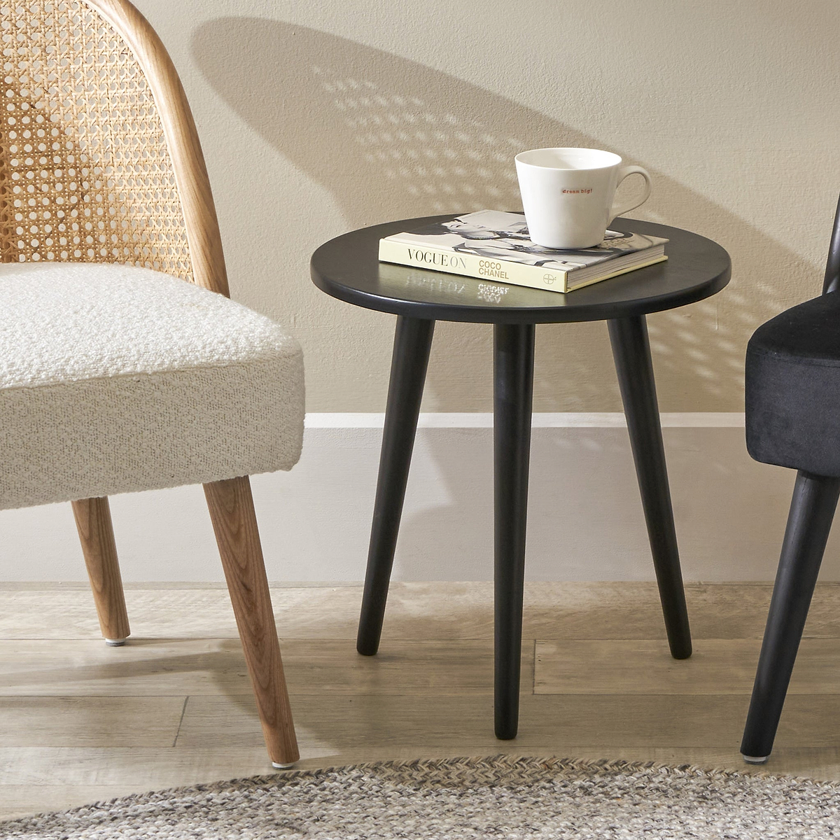 Chelmsford Black Wood Side Table from Roseland Furniture