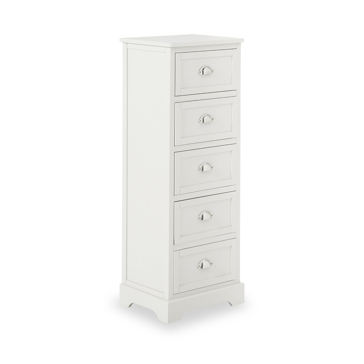 Croft Linen Pine Wood 5 Drawer Tall Unit from Roseland Furniture
