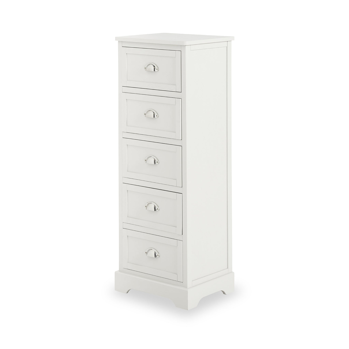 Croft Linen Pine Wood 5 Drawer Tall Unit from Roseland Furniture